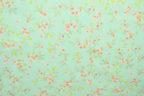 Katoen - Flowercrush - Salmon