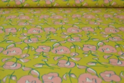 Katoen - Flower Fun Mustard
