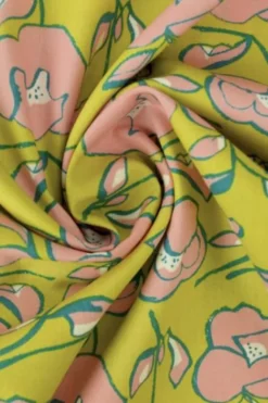 Katoen - Flower Fun Mustard