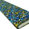 Katoen - Flowers in the Field - Blue on Black