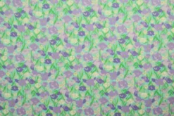 Katoen - Flowers in the Field - Lilac on Soft Aqua