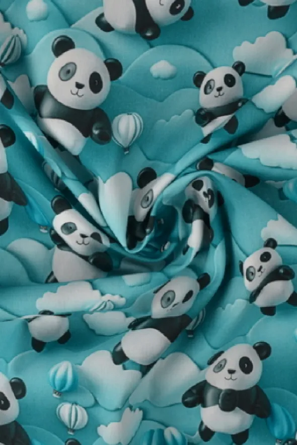 Katoen - Pandas and Air Balloons on Dark Petrol
