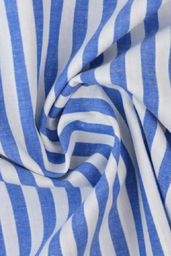 Katoen - Strepen Groot 6.5mm - Blauw