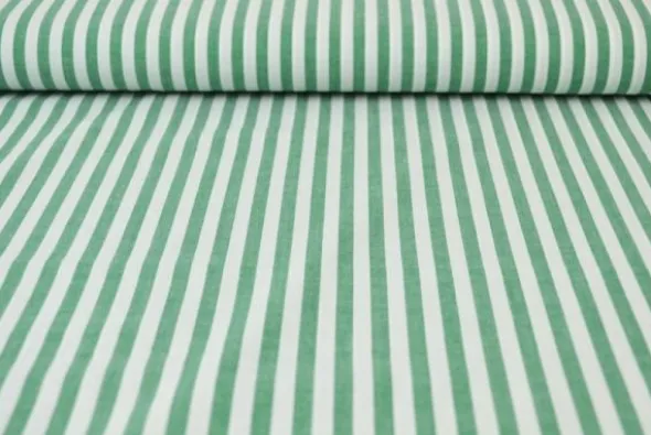 Katoen - Strepen Groot 6.5mm - Groen