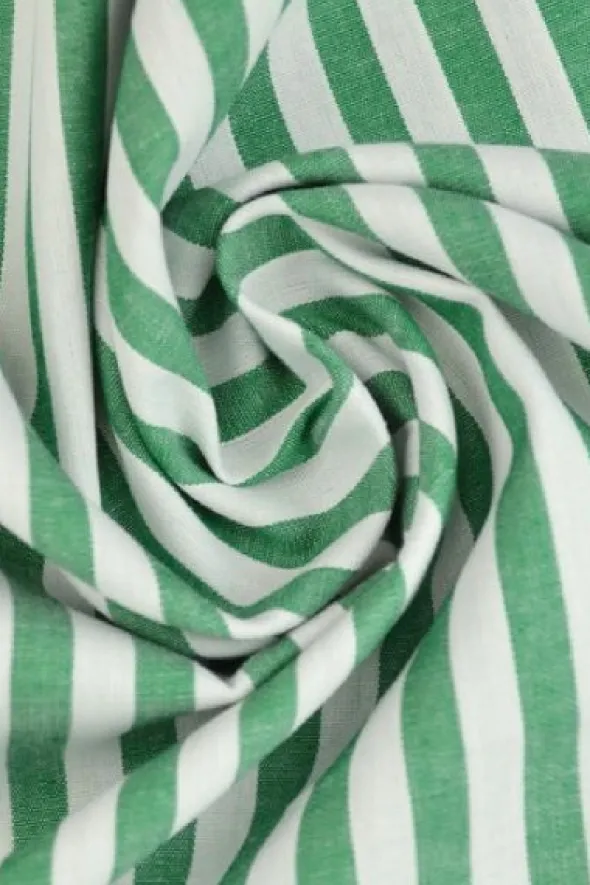 Katoen - Strepen Groot 6.5mm - Groen