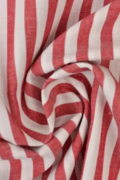 Katoen - Strepen Groot 6.5mm - Rood