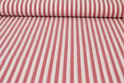 Katoen - Strepen Groot 6.5mm - Rood