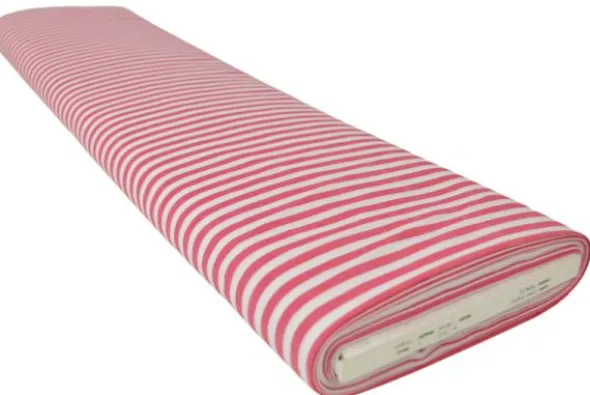 Katoen - Strepen Groot 6.5mm - Zacht Rood