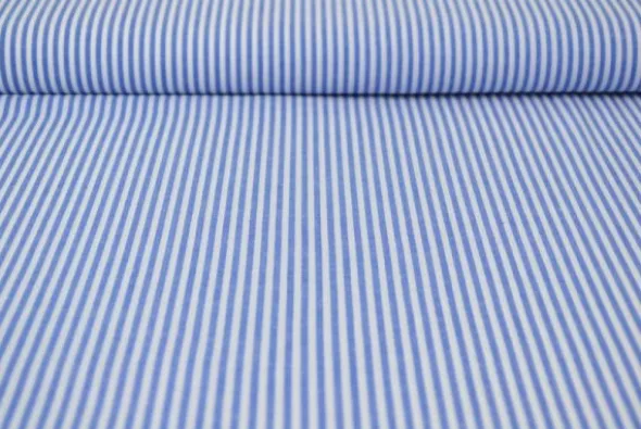 Katoen - Strepen Klein 2.5mm - Blauw