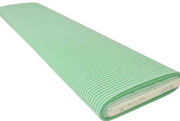Katoen - Strepen Klein 2.5mm - Grasgroen