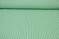 Katoen - Strepen Klein 2.5mm - Grasgroen