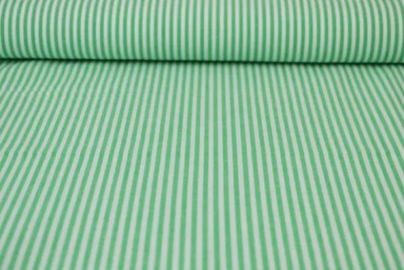 Katoen - Strepen Klein 2.5mm - Grasgroen