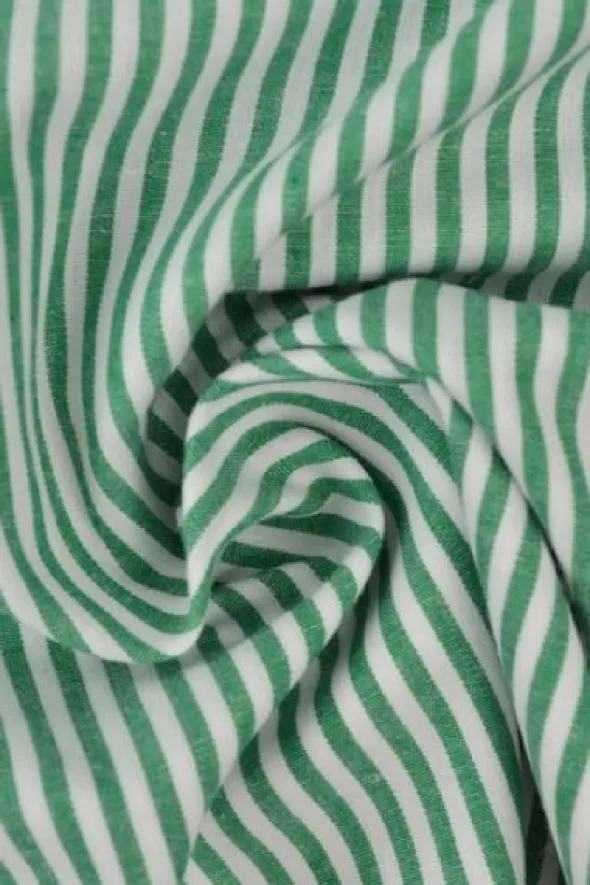 Katoen - Strepen Klein 2.5mm - Groen