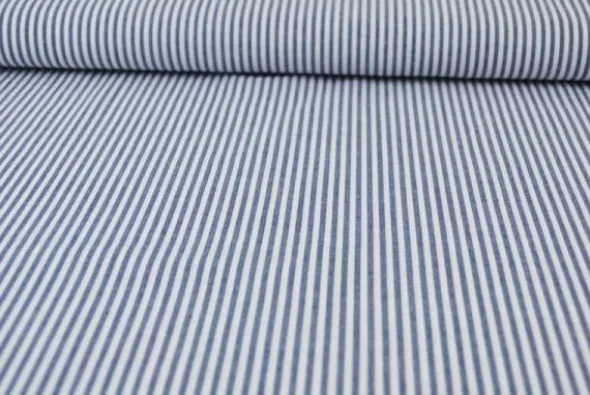 Katoen - Strepen Klein 2.5mm - Navy