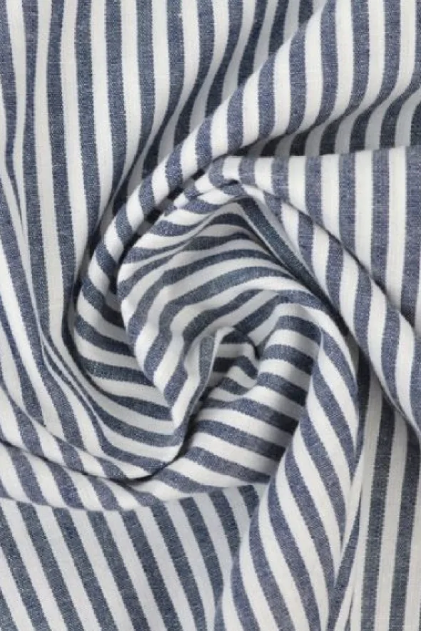 Katoen - Strepen Klein 2.5mm - Navy
