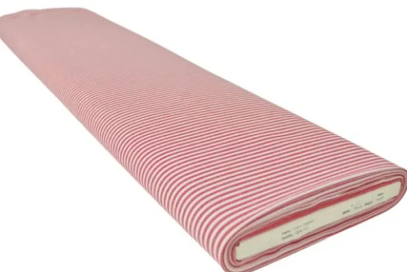Katoen - Strepen Klein 2.5mm - Rood