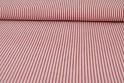 Katoen - Strepen Klein 2.5mm - Rood