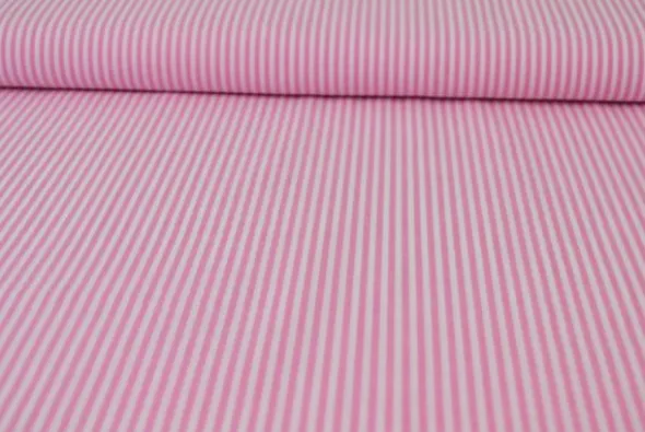 Katoen - Strepen Klein 2.5mm - Roze