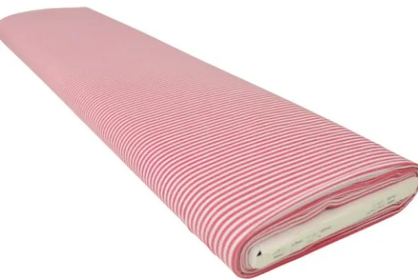 Katoen - Strepen Klein 2.5mm - Zacht Rood