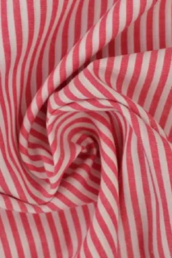 Katoen - Strepen Klein 2.5mm - Zacht Rood