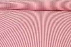 Katoen - Strepen Klein 2.5mm - Zacht Rood