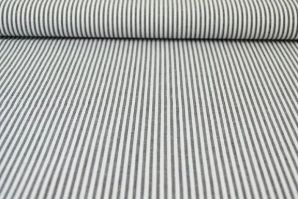 Katoen - Strepen Klein 2.5mm - Zwart