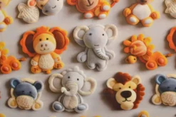 Katoen - Stuffed Animals of the Wild on Grey