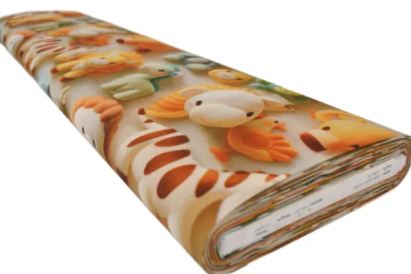 Katoen - Stuffed Sweet Baby Animals on Taupe