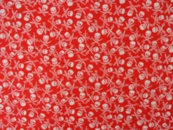 Katoen - Tiny Skulls Red