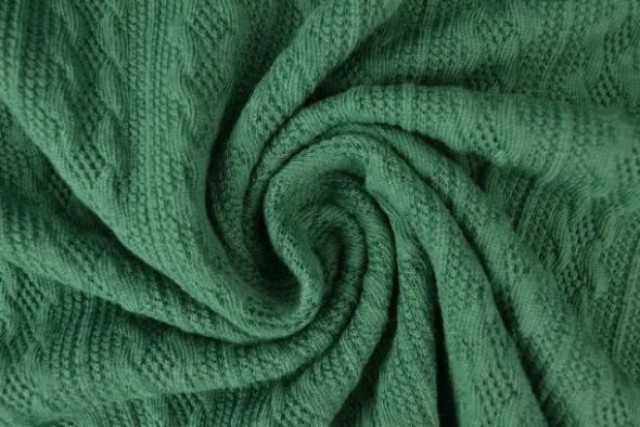 Knitted Cable Jersey - Dark Green - 32