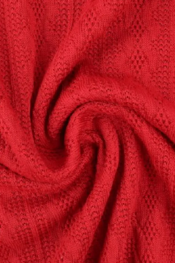 Knitted Cable Jersey - Red