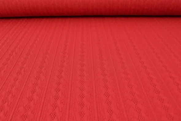 Knitted Cable Jersey - Red