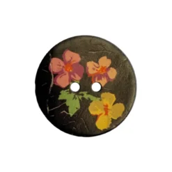 Knoop Floral Zwart - 40mm