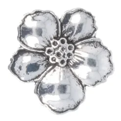 Knoop Milward - bloem antiek zilver 10 stuks - 15mm