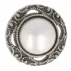 Knoop Milward - dot parel met rand Oud Zilver 15mm - 5 stuks