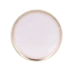 Knoop Milward - dot wit gouden rand 15mm - 4 stuks