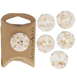 Knoop Milward - 2-gaats Beige Melange 6 stuks - 22mm