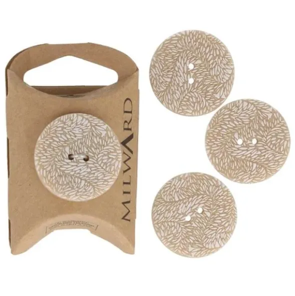 Knoop Milward - 2-gaats Blaadjes wit/beige 4 stuks - 28mm