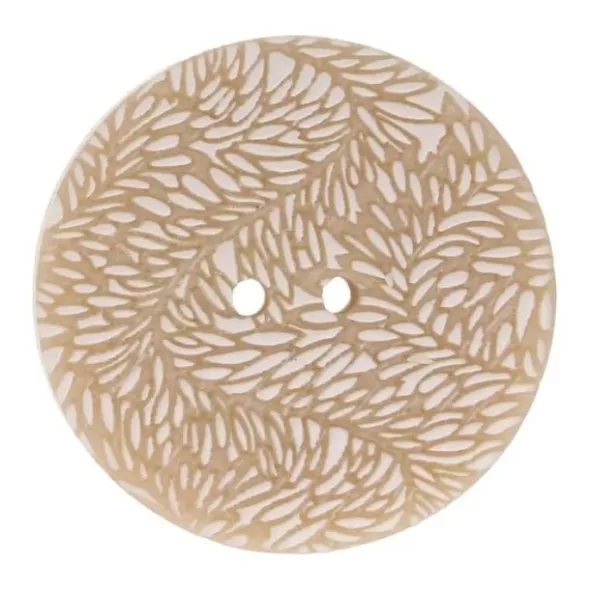 Knoop Milward - 2-gaats Blaadjes wit/beige 4 stuks - 28mm