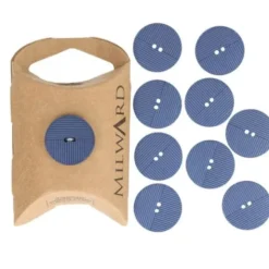 Knoop Milward - 2-gaats gestreept blauw 18mm -10 stuks