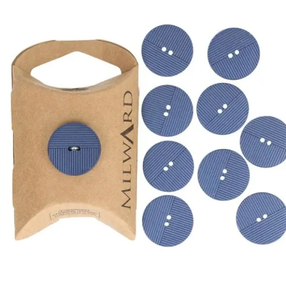 Knoop Milward - 2-gaats gestreept blauw 18mm -10 stuks
