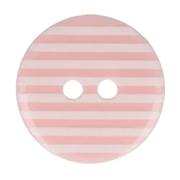 Knoop Milward - 2-gaats gestreept Roze 6 stuks - 15mm