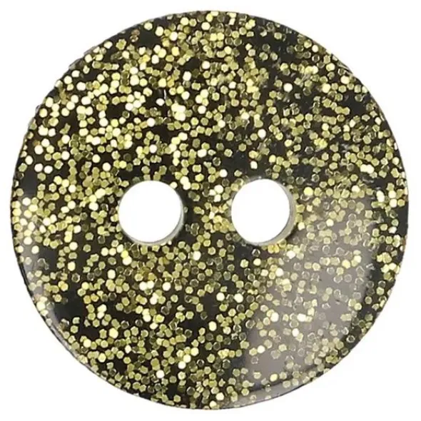 Knoop Milward - 2-gaats glitter goud 14mm - 8 stuks