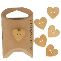 Knoop Milward - 2-gaats hout hart 6 stuks - 18mm