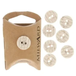 Knoop Milward - 2-gaats ribbels Ecru melange 8 stuks - 15mm