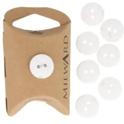 Knoop Milward - 2-gaats Wit melange 8 stuks - 15mm