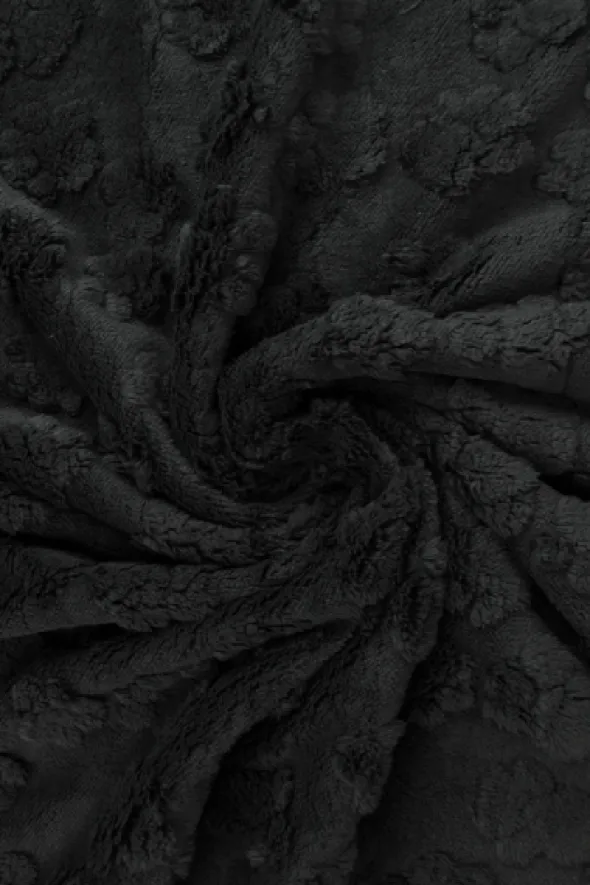 Knuffelfleece - Paw Prints - Black