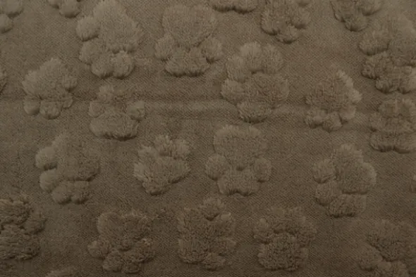 Knuffelfleece - Paw Prints - Dark Taupe