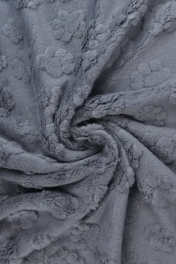 Knuffelfleece - Paw Prints - Dark Grey