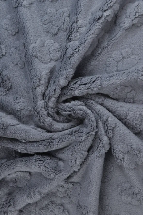 Knuffelfleece - Paw Prints - Dark Grey